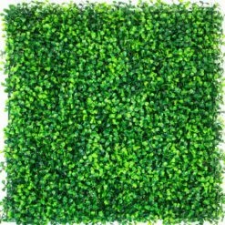20 In. X 20 In. X 1.6 In. Boxwood Hedge Panels PE Artificial Grass Backdrop Wall Privacy Screen Vinyl 6-Piece