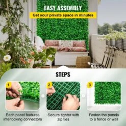 24 In. X 16 In. X 1.6 In. Artificial Boxwood Panels Grass Backdrop Wall Hedge Screen Vinyl Garden Fence 10-Piece -Patio Furniture Shop green vevor garden fencing mlczwq10pc24x1601v0 44 1000