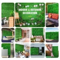 24 In. X 16 In. X 1.6 In. Artificial Boxwood Panels Grass Backdrop Wall Hedge Screen Vinyl Garden Fence 10-Piece -Patio Furniture Shop green vevor garden fencing mlczwq10pc24x1601v0 fa 1000