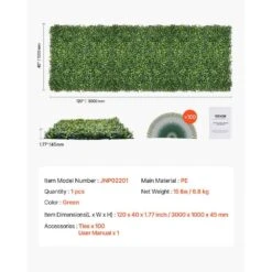 Artificial Grass Wall Panels, 40 X 120 In. Milan Grass Greenery Boxwood Panel For Indoor Outdoor Green Decor -Patio Furniture Shop green vevor garden fencing pjsrzzwq1pc4wglqtv0 76 1000