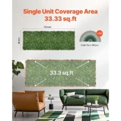 Artificial Grass Wall Panels, 40 X 120 In. Milan Grass Greenery Boxwood Panel For Indoor Outdoor Green Decor -Patio Furniture Shop green vevor garden fencing pjsrzzwq1pc4wglqtv0 fa 1000