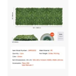 Artificial Grass Wall Panels, 60 X 120 In. Milan Grass Greenery Boxwood Panel For Indoor Outdoor Green Decor 16 Artificial Grass Wall Panels, 60 X 120 In. Milan Grass Greenery Boxwood Panel For Indoor Outdoor Green Decor -Patio Furniture Shop green vevor garden fencing pjsrzzwq1pc6w1aebv0 76 1000