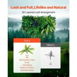 Artificial Grass Wall Panels, 8-Pieces 20 X 20 In. 3D Combination Greenery Boxwood Panel For Indoor Outdoor Green Decor -Patio Furniture Shop green vevor garden fencing pjsrzzwq8pcsjmws1v0 c3 1000