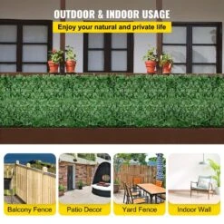 Ivy Privacy Fence Screen 39 In. X 178 In. Faux Leaf Artificial Hedges 3-Layers Outdoor Greenery Leaves Panel, Green -Patio Furniture Shop green vevor garden fencing rzzwwlyc39178xzn3v0 fa 1000
