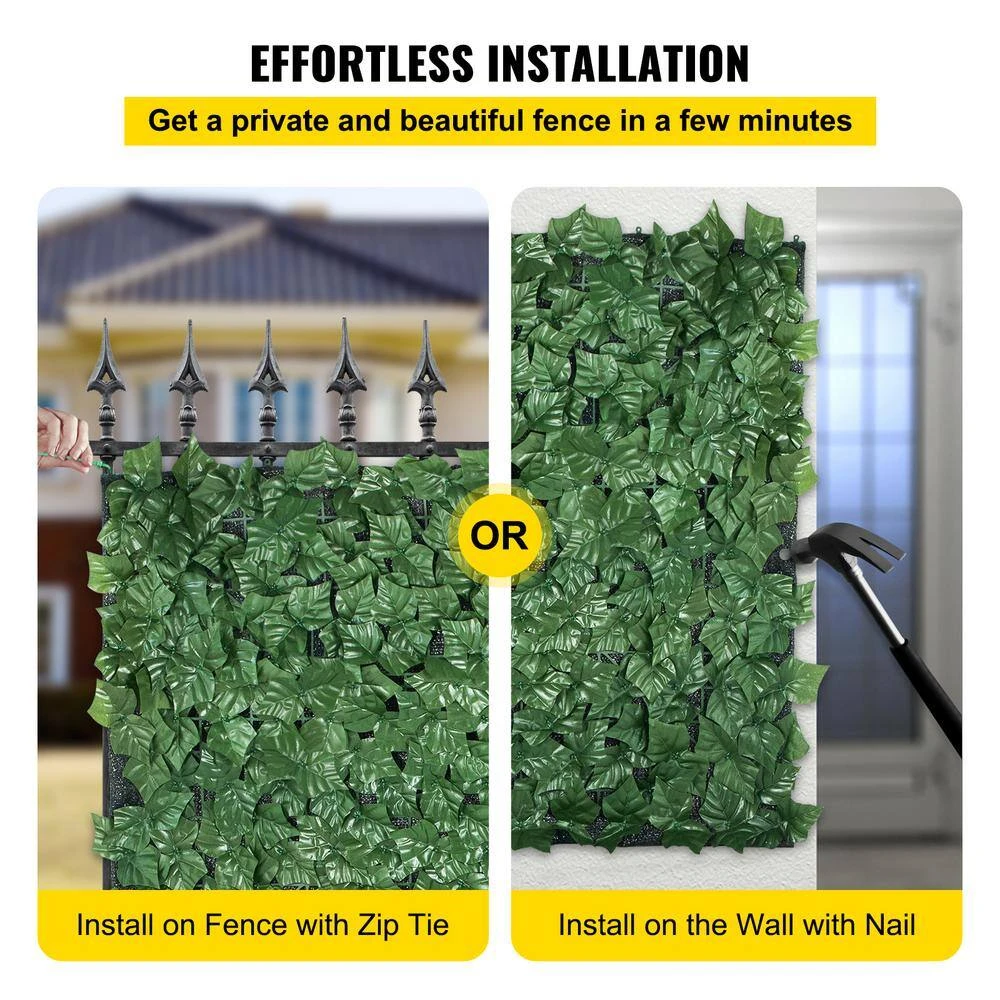 Ivy Privacy Fence Screen 39 In. X 198 In. Faux Leaf Artificial Hedges 3-Layers Greenery Leaves Panel For Garden 7 Ivy Privacy Fence Screen 39 In. X 198 In. Faux Leaf Artificial Hedges 3-Layers Greenery Leaves Panel For Garden - Image 5