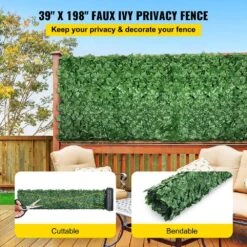 Ivy Privacy Fence Screen 39 In. X 198 In. Faux Leaf Artificial Hedges 3-Layers Greenery Leaves Panel For Garden 11 Ivy Privacy Fence Screen 39 In. X 198 In. Faux Leaf Artificial Hedges 3-Layers Greenery Leaves Panel For Garden -Patio Furniture Shop green vevor garden fencing rzzwwlyc39198m3kmv0 c3 1000