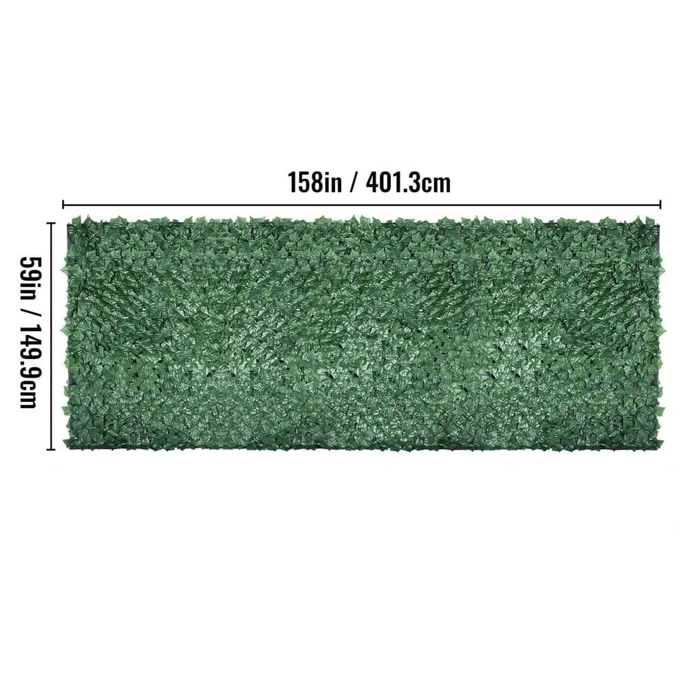 59 In. X 158 In. Faux Leaf Artificial Hedges 3-Layers Outdoor Greenery Leaves Panel Ivy Privacy Fence Screen For Garden 9 59 In. X 158 In. Faux Leaf Artificial Hedges 3-Layers Outdoor Greenery Leaves Panel Ivy Privacy Fence Screen For Garden - Image 7