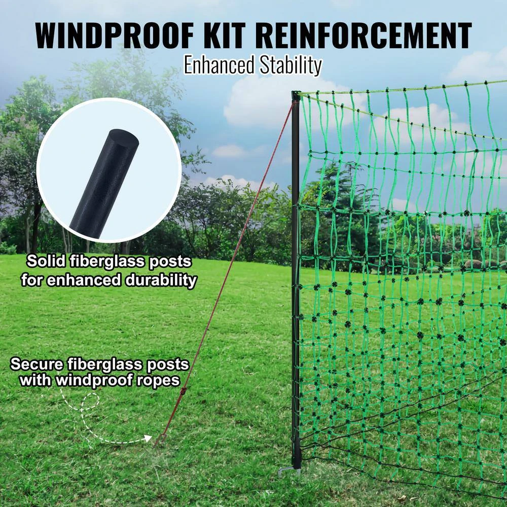 Electric Fence Netting 54.33 In. H X 100 In. L Polywire Fencing With Posts Double-Spiked Stakes Utility Portable Mesh 5 Electric Fence Netting 54.33 In. H X 100 In. L Polywire Fencing With Posts Double-Spiked Stakes Utility Portable Mesh - Image 3