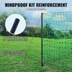 Electric Fence Netting 48 In. H X 168 In. L PE Net Fencing Kit With Double-Spiked Stakes Utility Portable Mesh Polywire 12 Electric Fence Netting 48 In. H X 168 In. L PE Net Fencing Kit With Double-Spiked Stakes Utility Portable Mesh Polywire -Patio Furniture Shop green vevor garden fencing xxjqwlw48in1mre8av9 4f 1000