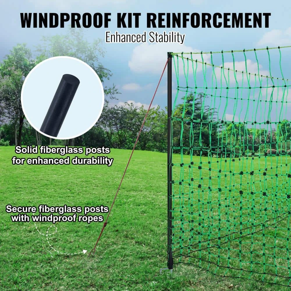 Electric Fence Netting 48 In. H X 168 In. L PE Net Fencing Kit With Double-Spiked Stakes Utility Portable Mesh Polywire 5 Electric Fence Netting 48 In. H X 168 In. L PE Net Fencing Kit With Double-Spiked Stakes Utility Portable Mesh Polywire - Image 3