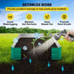 Raised Garden Bed 48 In. X 36 In. X 12 In. Metal Planter Box Green Galvanized Steel Raised Planter Boxes -Patio Furniture Shop green vevor raised planter boxes hyzzc48cfxk36cls1v0 1f 1000