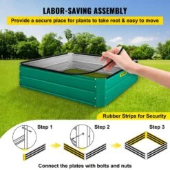 Raised Garden Bed 48 In. X 36 In. X 12 In. Metal Planter Box Green Galvanized Steel Raised Planter Boxes -Patio Furniture Shop green vevor raised planter boxes hyzzc48cfxk36cls1v0 44 1000