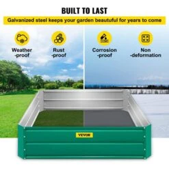 Raised Garden Bed 48 In. X 36 In. X 12 In. Metal Planter Box Green Galvanized Steel Raised Planter Boxes -Patio Furniture Shop green vevor raised planter boxes hyzzc48cfxk36cls1v0 4f 1000