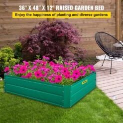 Raised Garden Bed 48 In. X 36 In. X 12 In. Metal Planter Box Green Galvanized Steel Raised Planter Boxes -Patio Furniture Shop green vevor raised planter boxes hyzzc48cfxk36cls1v0 c3 1000