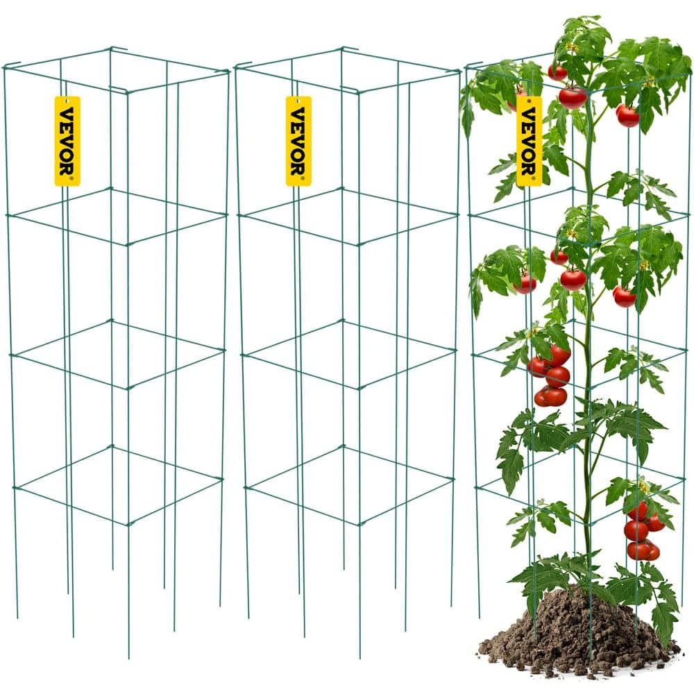 14.6 In. X 14.6 In. X 39.4 In. Tomato Cages For Garden Square Plant Support Cages Green Steel Tomato Towers (3-Pack) 3 14.6 In. X 14.6 In. X 39.4 In. Tomato Cages For Garden Square Plant Support Cages Green Steel Tomato Towers (3-Pack)