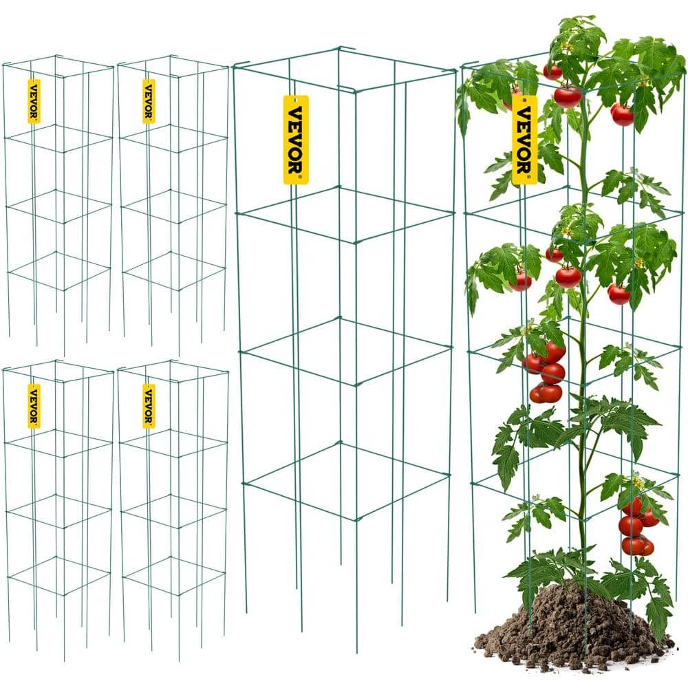 14.6 In. X 14.6 In. X 39.4 In. Tomato Cages For Garden Square Plant Support Cages Green Steel Tomato Towers (6-Pack) 3 14.6 In. X 14.6 In. X 39.4 In. Tomato Cages For Garden Square Plant Support Cages Green Steel Tomato Towers (6-Pack)