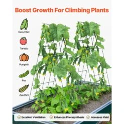 Cucumber Trellis For Climbing Plants, 39 In. X 32 In. Foldable Cucumber Trellis Set With Twist Ties, 2025 Upgrade 13 Cucumber Trellis For Climbing Plants, 39 In. X 32 In. Foldable Cucumber Trellis Set With Twist Ties, 2025 Upgrade -Patio Furniture Shop green vevor tomato cages hgpjtxczaxj3jsuxxv0 1f 1000