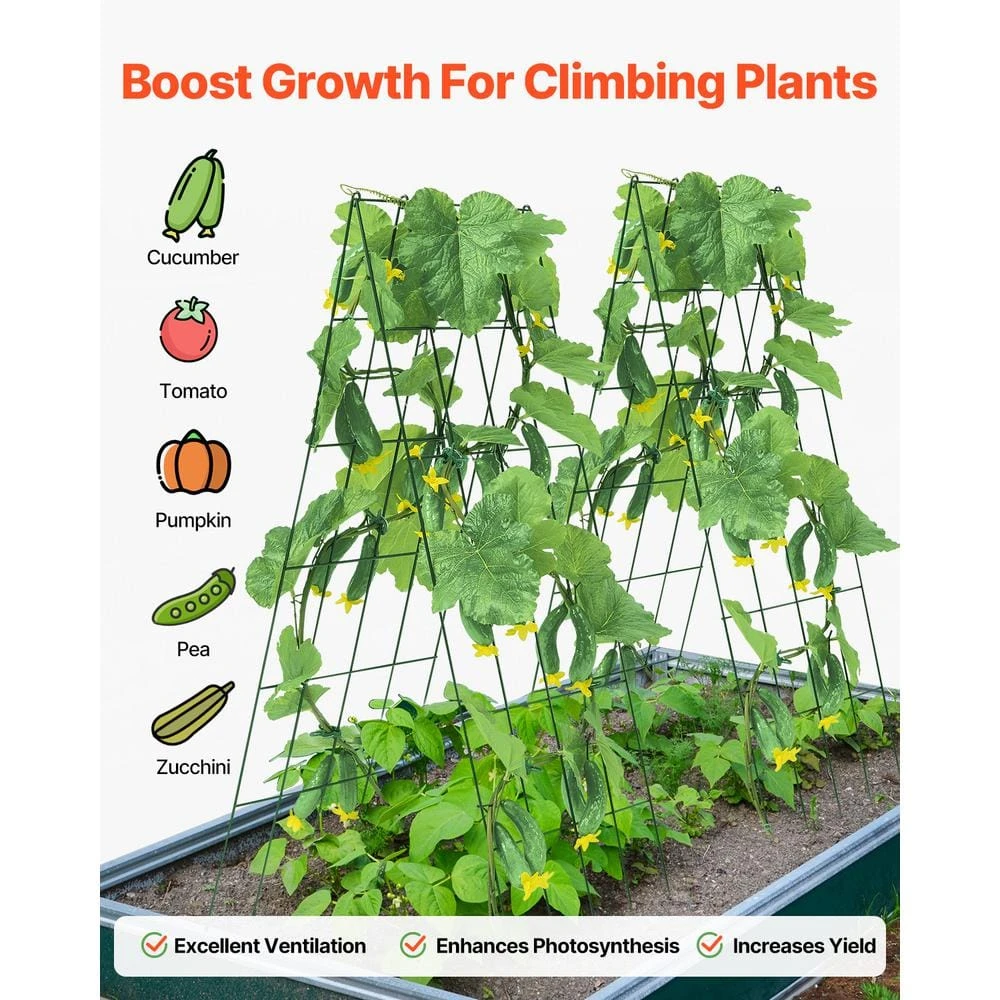 Cucumber Trellis For Climbing Plants, 39 In. X 32 In. Foldable Cucumber Trellis Set With Twist Ties, 2025 Upgrade 6 Cucumber Trellis For Climbing Plants, 39 In. X 32 In. Foldable Cucumber Trellis Set With Twist Ties, 2025 Upgrade - Image 4