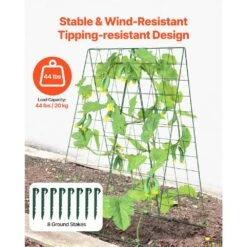 Cucumber Trellis For Climbing Plants, 46 In. X 32 In. Foldable Cucumber Trellis Set With Plant Clips, 2025 Upgrade -Patio Furniture Shop green vevor tomato cages hgpjtxczaxj44pxqxv0 4f 1000