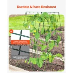 Cucumber Trellis For Climbing Plants, 46 In. X 32 In. Foldable Cucumber Trellis Set With Plant Clips, 2025 Upgrade -Patio Furniture Shop green vevor tomato cages hgpjtxczaxj44pxqxv0 c3 1000