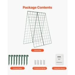 Cucumber Trellis For Climbing Plants, 46 In. X 32 In. Foldable Cucumber Trellis Set With Plant Clips, 2025 Upgrade -Patio Furniture Shop green vevor tomato cages hgpjtxczaxj44pxqxv0 fa 1000