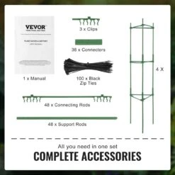 4-Packs Tomato Cages For Garden, 63 In. Tomato Trellis Plant Stakes Support,Stackable Tall Plant Support Cage,for Garden -Patio Furniture Shop green vevor tomato cages kzdfqzzzcj68fh9y4v0 44 1000