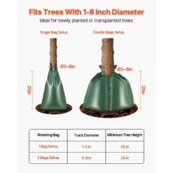 Tree Watering Bag, 12-Packs 20 Gal. Watering Bags For New Trees, 5-9 Hours Slow Release Refillable Tree Drip Irrigation -Patio Furniture Shop greens vevor drip irrigation kits dsjsd20gal12zaumnv0 1f 1000