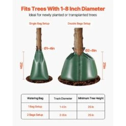 Tree Watering Bag, 25-Packs 20 Gal. Watering Bags For New Trees, 5-9 Hours Slow Release Refillable Tree Drip Irrigation -Patio Furniture Shop greens vevor drip irrigation kits dsjsd20gal25mr1qzv0 1f 1000