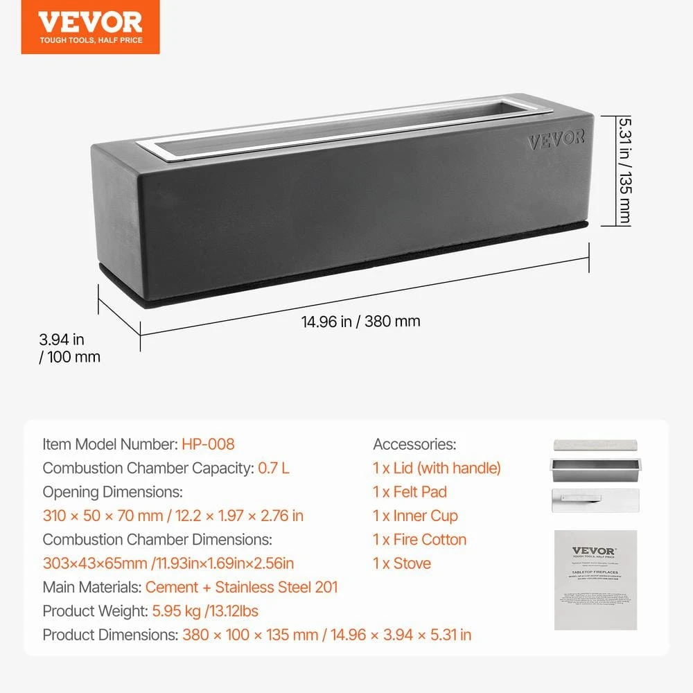 Tabletop Fire Pit Bowl, 15 In. Concrete Tabletop Fireplace Indoor Outdoor Decor, Portable Rubbing Alcohol Burner Smores 9 Tabletop Fire Pit Bowl, 15 In. Concrete Tabletop Fireplace Indoor Outdoor Decor, Portable Rubbing Alcohol Burner Smores - Image 7