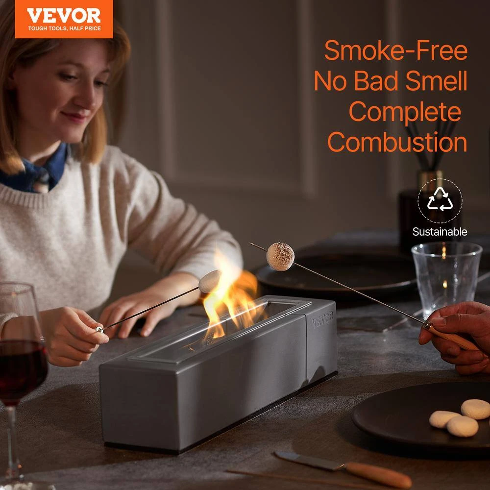 Tabletop Fire Pit Bowl, 15 In. Concrete Tabletop Fireplace Indoor Outdoor Decor, Portable Rubbing Alcohol Burner Smores 4 Tabletop Fire Pit Bowl, 15 In. Concrete Tabletop Fireplace Indoor Outdoor Decor, Portable Rubbing Alcohol Burner Smores - Image 2