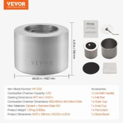 Tabletop Fire Pit Bowl, Concrete Tabletop Fireplace Indoor Outdoor Decor, Portable Smores Maker, Cylinder Light Gray -Patio Furniture Shop light gray vevor gas fire pits zmshkhntqhsygzqrjv0 76 1000