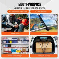 32 Pcs Flat Bungee Cord Set, 17 Mm Heavy Duty Bungee Straps W/ A3 Steel J-Hooks, Includes 10 In., 18 In., 24 In., 32 In. -Patio Furniture Shop multi colored vevor plant hangers dlkzdw28pcsbp62sqv0 1f 1000