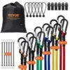 30 Piece Bungee Cords Assortment, 8 Mm Heavy Duty Bungee Straps W/ A3 Steel Carabiners, Includes 10 In., 18 In., 24 In. -Patio Furniture Shop multi colored vevor plant hangers dlkzdw30pcsygxayrv0 64 1000