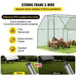 Large Metal Chicken Coop Run Walk-in Chicken Runs ‎ 153.6 In. X 117.6 In. X 78 In. Poultry Cage Hen House Greenhouse -Patio Furniture Shop multi vevor greenhouse supplies hwj9 212 56 51w60v0 4f 1000