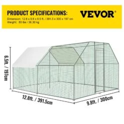 Large Metal Chicken Coop Run Walk-in Chicken Runs ‎ 153.6 In. X 117.6 In. X 78 In. Poultry Cage Hen House Greenhouse -Patio Furniture Shop multi vevor greenhouse supplies hwj9 212 56 51w60v0 76 1000