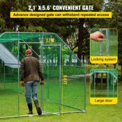 Large Metal Chicken Coop Run Walk Chicken Run Poultry Cage Hen House 231.6 In. X 117.6 In. X 78 In. Greenhouse -Patio Furniture Shop multi vevor greenhouse supplies hwj9 218 56 5e0cjv0 44 1000