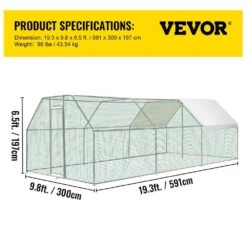 Large Metal Chicken Coop Run Walk Chicken Run Poultry Cage Hen House 231.6 In. X 117.6 In. X 78 In. Greenhouse -Patio Furniture Shop multi vevor greenhouse supplies hwj9 218 56 5e0cjv0 76 1000