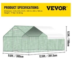 Large Metal Chicken Coop Run Walk-in Chicken Runs Waterproof Cover Poultry Cage Hen House 12.8 X 9.8 X 6.5 Ft Greenhouse 16 Large Metal Chicken Coop Run Walk-in Chicken Runs Waterproof Cover Poultry Cage Hen House 12.8 X 9.8 X 6.5 Ft Greenhouse -Patio Furniture Shop multi vevor greenhouse supplies hwjlj139 86 51zmdv0 76 1000