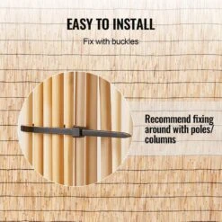 Natural Reed Fencing, 5.5 Ft. X 16.4 Ft. Reed Screen Curtain Balcony Reed Fence Roll Outdoor Backyard Patio Power Source -Patio Furniture Shop natural vevor garden fencing lwwl1jt164ft2hbiiv0 44 1000