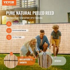 Natural Reed Fencing, 5.5 Ft. X 16.4 Ft. Reed Screen Curtain Balcony Reed Fence Roll Outdoor Backyard Patio Power Source -Patio Furniture Shop natural vevor garden fencing lwwl1jt164ft2hbiiv0 c3 1000