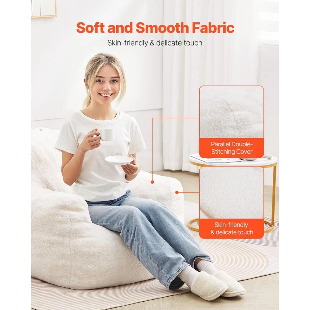 Bean Bag Chair Plastic Outdoor Rocking Chair With CushionGuard White Cushion With Soft Armrests Storage Pocket, Bean Bag 5 Bean Bag Chair Plastic Outdoor Rocking Chair With CushionGuard White Cushion With Soft Armrests Storage Pocket, Bean Bag - Image 3