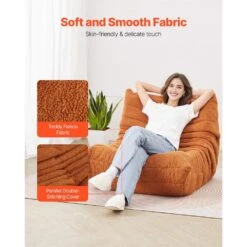 Bean Bag Chair,Plastic Outdoor Rocking Chair With CushionGuard Brown Cushion With Soft Armrests Storage Pocket, Bean Bag -Patio Furniture Shop outdoor rocking chairs lxddy3034inct6nkcv0 4f 1000