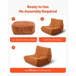 Bean Bag Chair,Plastic Outdoor Rocking Chair With CushionGuard Brown Cushion With Soft Armrests Storage Pocket, Bean Bag -Patio Furniture Shop outdoor rocking chairs lxddy3034inct6nkcv0 fa 1000