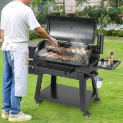 Pellet Smoker 840 Sq. In Portable Wood Pellet Grill With Cart 8 In. 1 BBQ Grill, Black 17 Pellet Smoker 840 Sq. In Portable Wood Pellet Grill With Cart 8 In. 1 BBQ Grill, Black -Patio Furniture Shop pellet grills w88020160500fefrxv1 31 1000