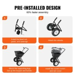 Broadcast Spreader 80 Lbs. Walk-Behind Turf Spreader With 12 In. Wheels Steel Push Fertilizer Spreader Garden Seeder -Patio Furniture Shop pull behind spreaders tcsbj80lbs125b0p1v0 1f 1000