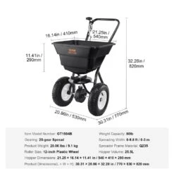Broadcast Spreader 80 Lbs. Walk-Behind Turf Spreader With 12 In. Wheels Steel Push Fertilizer Spreader Garden Seeder -Patio Furniture Shop pull behind spreaders tcsbj80lbs125b0p1v0 76 1000
