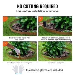 39.6 In. L X 0.06 In.W X 2 In. H Brown Steel Edging Landscape Steel Garden Edging Borders Strips Hammer-Rustic (10-Pack) -Patio Furniture Shop rustic brown vevor metal edging cppz45inch33l0jnfv0 44 1000