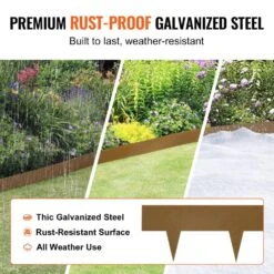 39.6 In. L X 0.06 In.W X 2 In. H Brown Steel Edging Landscape Steel Garden Edging Borders Strips Hammer-Rustic (10-Pack) -Patio Furniture Shop rustic brown vevor metal edging cppz45inch33l0jnfv0 4f 1000