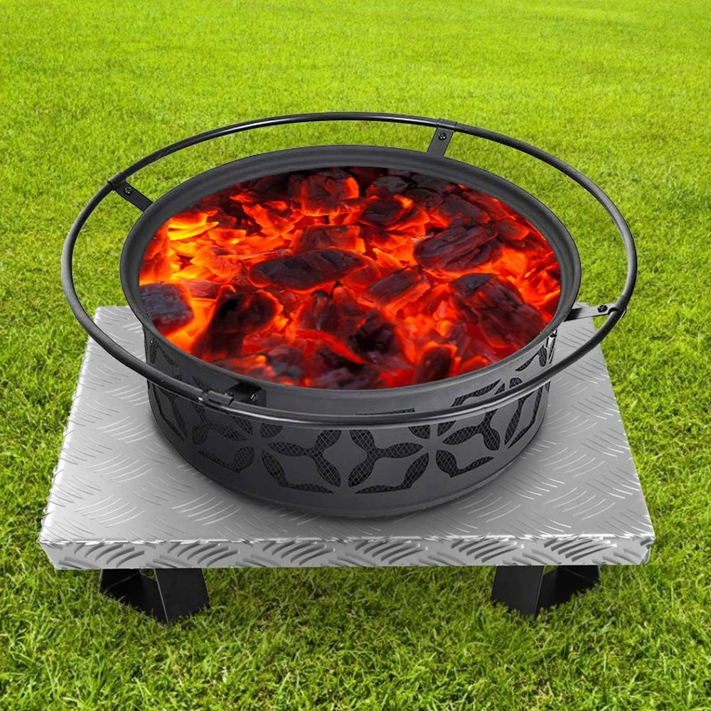 Fire Pit Heat Shield 26 X 26 In. High Temp Carbon Steel Fire Pit Heat Deflector For Grass Lawn Guard Fire Pit Pad,Square 10 Fire Pit Heat Shield 26 X 26 In. High Temp Carbon Steel Fire Pit Heat Deflector For Grass Lawn Guard Fire Pit Pad,Square - Image 8