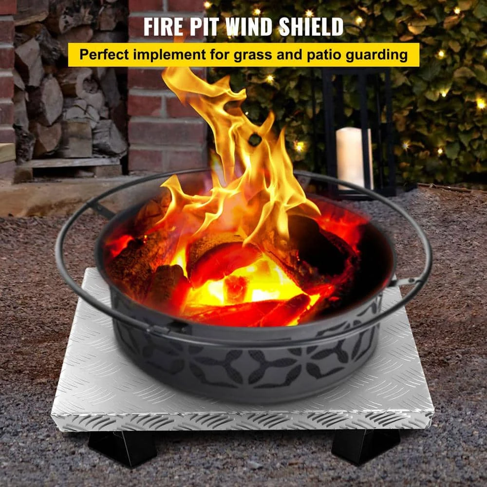Fire Pit Heat Shield 26 X 26 In. High Temp Carbon Steel Fire Pit Heat Deflector For Grass Lawn Guard Fire Pit Pad,Square 4 Fire Pit Heat Shield 26 X 26 In. High Temp Carbon Steel Fire Pit Heat Deflector For Grass Lawn Guard Fire Pit Pad,Square - Image 2